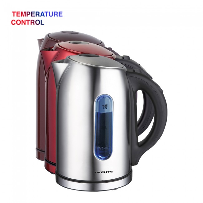 Ovente KS88S Temperature Control Stainless Steel Electric Kettle, 1.7 L, Brushed