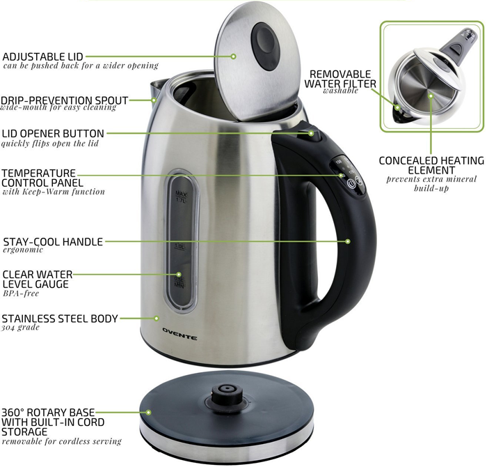 ovente kettle features overview