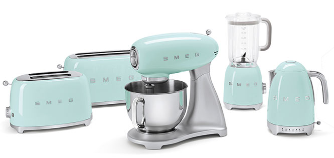 pastel green smeg products family