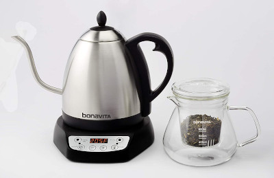 Bonavita variable kettle with tea glass 
infuser